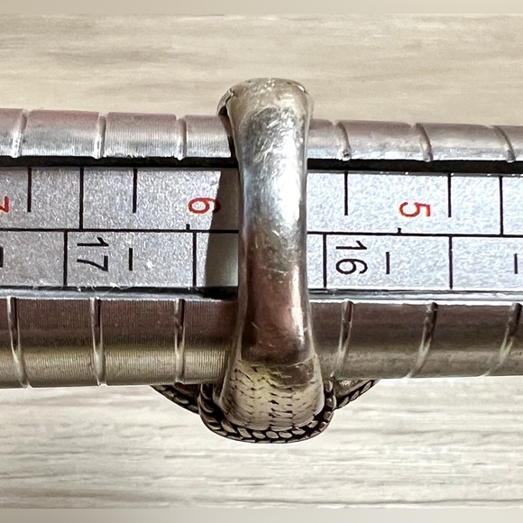 Vintage Designer Signed BJC Sterling Silver & 18K Gold Blue Topaz Ring,Size 5.75 - Picture 11 of 11